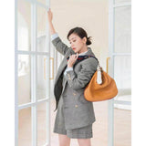 Brown Leather Attache Medium Shoulder Bag 702823