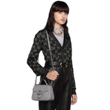 GG Marmont Grey Matelasse Leather Mini Top Handle Bag 583571