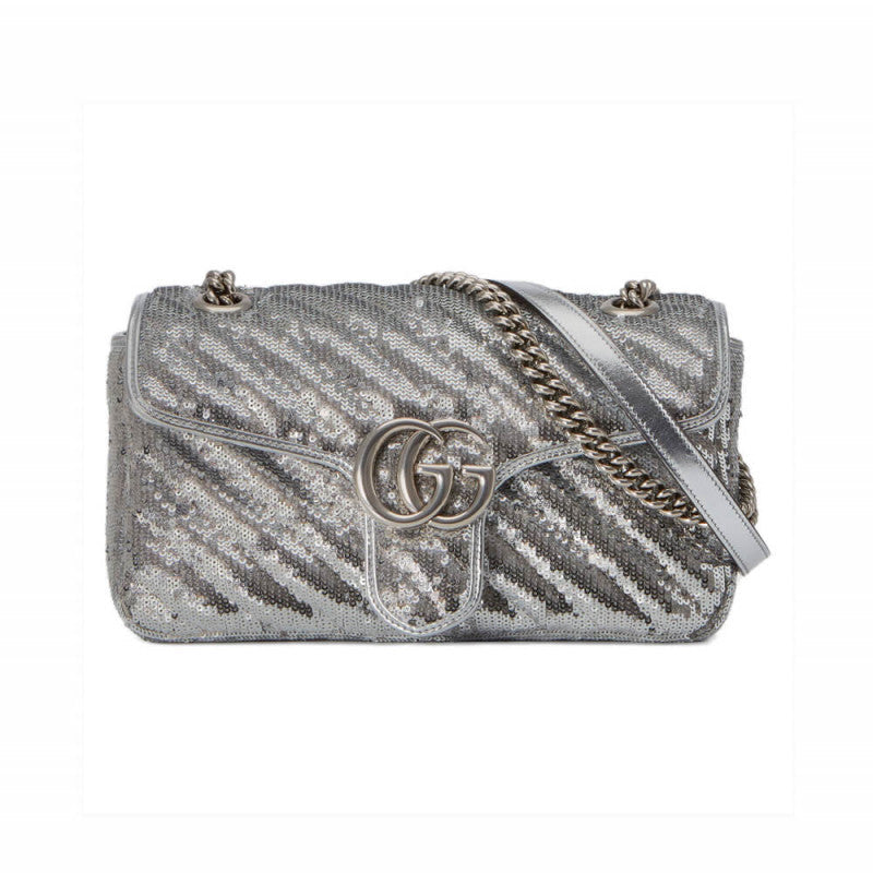 GG GG Marmont large Sequin Shoulder Bag 443497