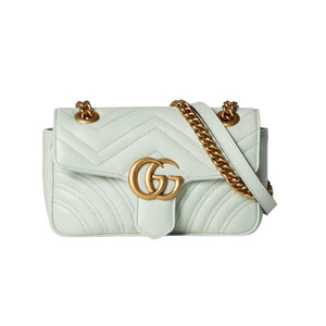 GG GG Marmont Matelasse Mini Bag 446744 Pale Green