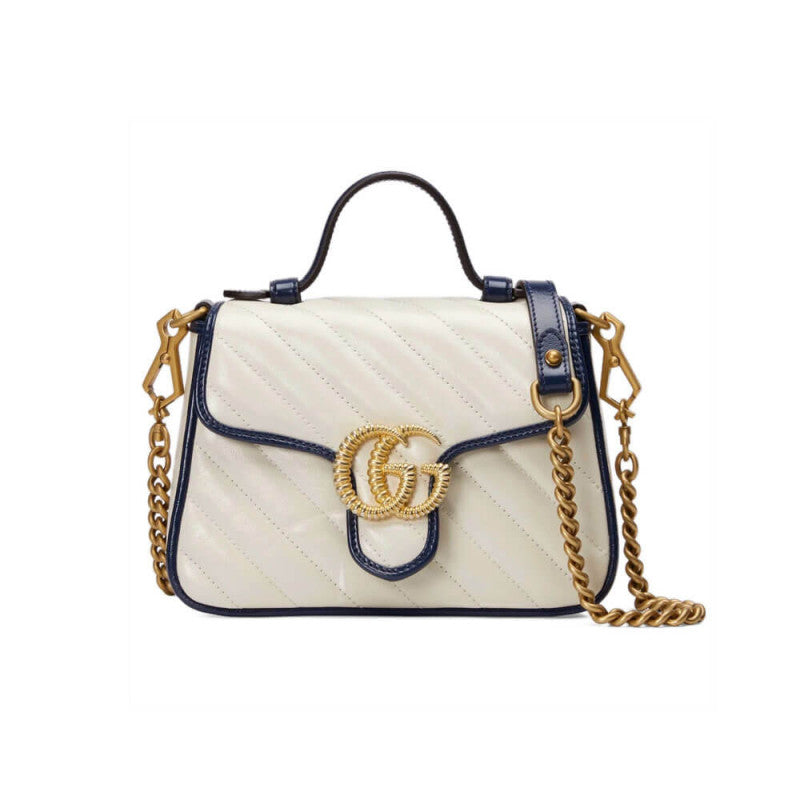 GG GG Marmont Mini Top Handle Bag 583571 White