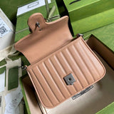 GG Marmont Rose Beige Matelasse Leather Mini Top Handle Bag 583571
