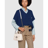 GG Marmont White Matelasse Leather Mini Top Handle Bag 583571