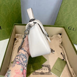 GG Marmont White Matelasse Leather Mini Top Handle Bag 583571