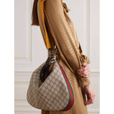 GG Supreme Attache Medium Shoulder Bag 702823 Coffee