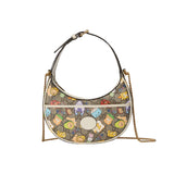 GG Half-Moon-Shaped Mini Bag with Interlocking G 726843 Animal Print
