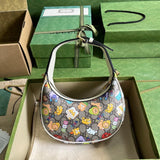 Half-Moon-Shaped Mini Bag with Interlocking G 726843 Animal Print