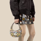 Half-Moon-Shaped Mini Bag with Interlocking G 726843 Animal Print