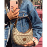 Half-Moon-Shaped Mini Bag with Interlocking G 726843 Brown