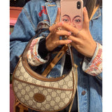 Half-Moon-Shaped Mini Bag with Interlocking G 726843 Brown