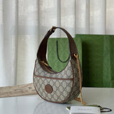 Half-Moon-Shaped Mini Bag with Interlocking G 726843 Brown