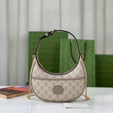 Half-Moon-Shaped Mini Bag with Interlocking G 726843 Oatmeal