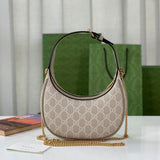 Half-Moon-Shaped Mini Bag with Interlocking G 726843 Oatmeal