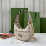 Half-Moon-Shaped Mini Bag with Interlocking G 726843 Oatmeal