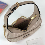 Half-Moon-Shaped Mini Bag with Interlocking G 726843 Oatmeal