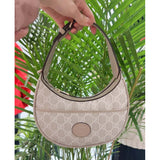 Half-Moon-Shaped Mini Bag with Interlocking G 726843 Oatmeal