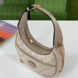 Half-Moon-Shaped Mini Bag with Interlocking G 726843 Oatmeal