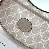 Half-Moon-Shaped Mini Bag with Interlocking G 726843 Oatmeal