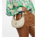 Half-Moon-Shaped Mini Bag with Interlocking G 726843 Oatmeal