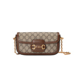 Horsebit 1955 GG Supreme Canvas Should Bag 735178 Brown
