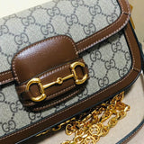 Horsebit 1955 GG Supreme Canvas Should Bag 735178 Brown