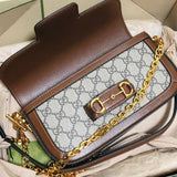 Horsebit 1955 GG Supreme Canvas Should Bag 735178 Brown