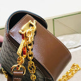 Horsebit 1955 GG Supreme Canvas Should Bag 735178 Brown