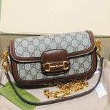 Horsebit 1955 GG Supreme Canvas Should Bag 735178 Brown