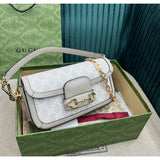 Horsebit 1955 GG Supreme Canvas Should Bag 735178 Oatmeal