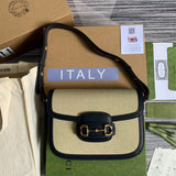 Horsebit 1955 large Bag 602204 in Beige Canvas