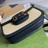 Horsebit 1955 large Bag 602204 in Beige Canvas