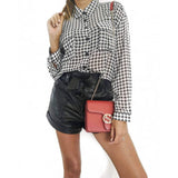Interlocking Chain Leather Cross Body Bag 510304