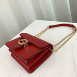 Interlocking Chain Leather Cross Body Bag 510304