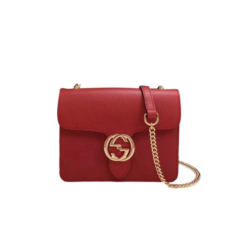 GG Interlocking Chain Leather Cross Body Bag 510304