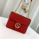 Interlocking Chain Leather Cross Body Bag 510304