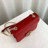 Interlocking Chain Leather Cross Body Bag 510304