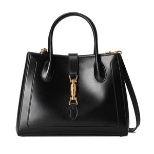 GG Jackie 1961 Medium Tote Bag in Black Leather 649016