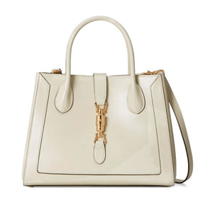 GG Jackie 1961 Medium Tote Bag in White Leather 649016