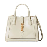 Jackie 1961 Medium Tote Bag in White Leather 649016