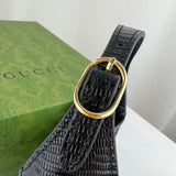 Jackie 1961 Mini Crystal GG Lizard Bag 677027 Black