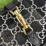Jackie 1961 Mini Crystal GG Lizard Bag 677027 Black