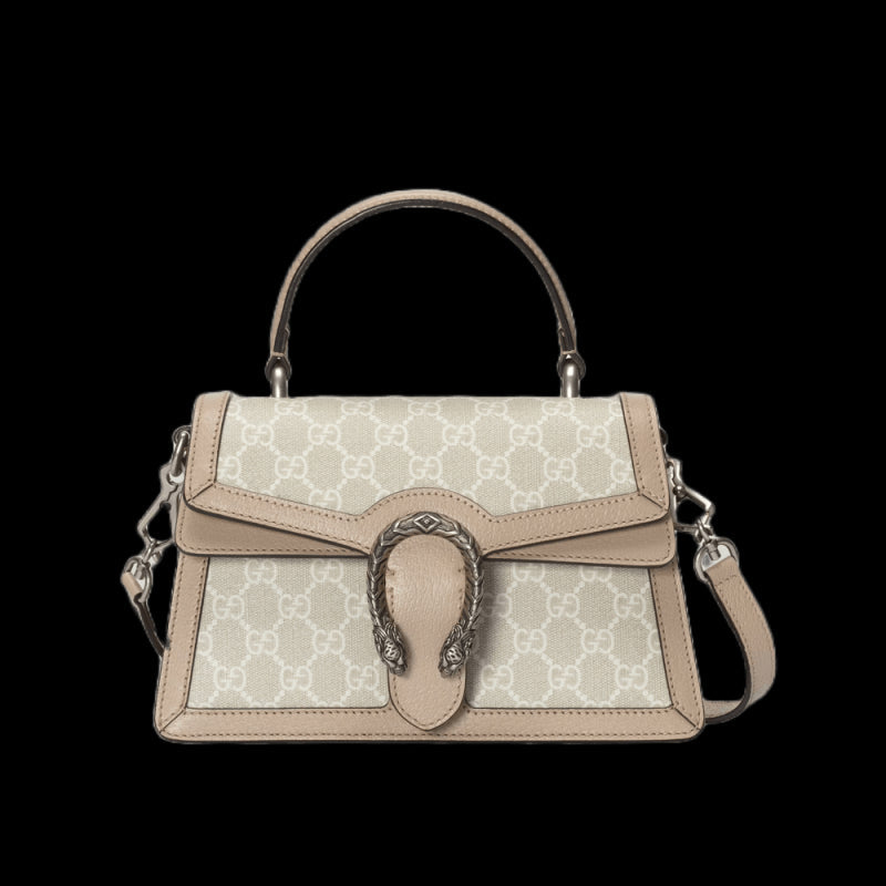 GG large Dionysus Top Handle Bag 739496 Oatmeal Leather Trim