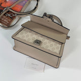 large Dionysus Top Handle Bag 739496 Oatmeal Leather Trim