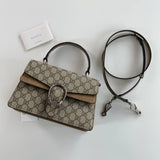 large Dionysus Top Handle Bag 739496 Taupe Suede Trim