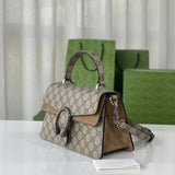 large Dionysus Top Handle Bag 739496 Taupe Suede Trim