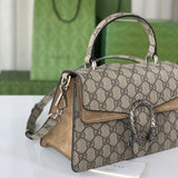 large Dionysus Top Handle Bag 739496 Taupe Suede Trim
