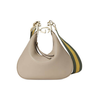 GG Oatmeal Leather Attache large Shoulder Bag 699409