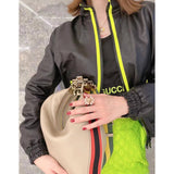 Oatmeal Leather Attache Medium Shoulder Bag 702823