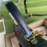 Ophidia Leather large Top Handle Bag With Web 651055