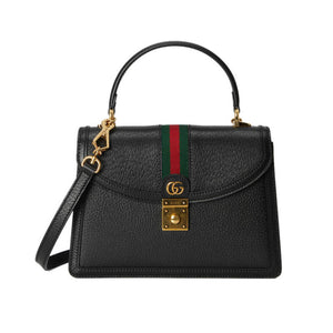 GG Ophidia Leather large Top Handle Bag With Web 651055